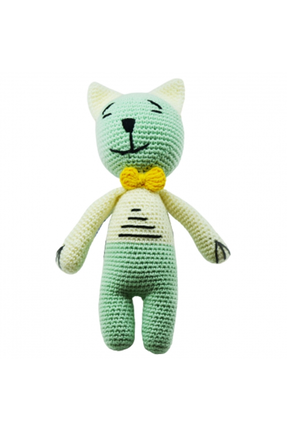 Amazingo Amigurumi Oyuncak Yeşil Kedi Bebek